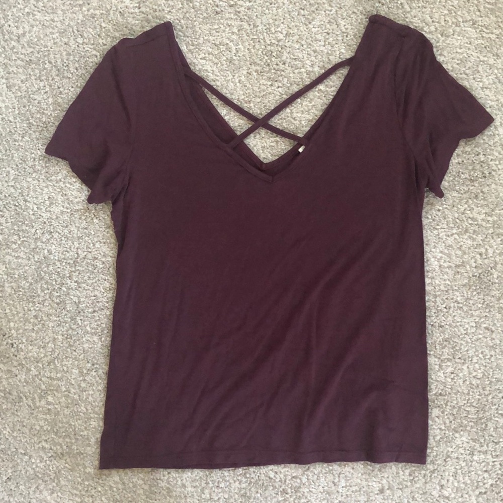 Maroon Cross Front Top